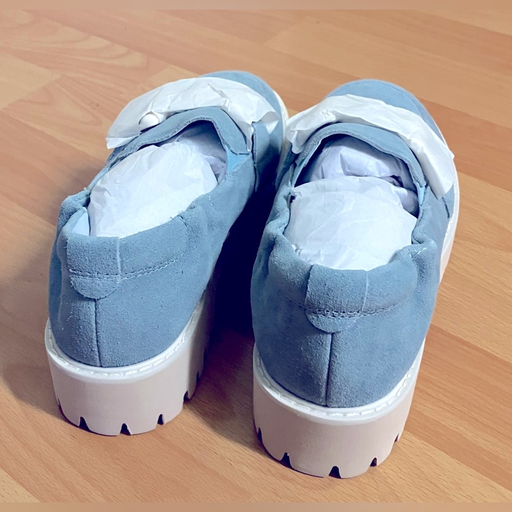 Matisse Light Blue Suede Chunky Loafer w/ White Sole - Size 7 - Picture 7 of 9